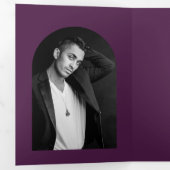 Camila Lila Arch Moderne Hochzeit retten Datum Dreifach Gefaltete Ankündigung (Innen Erste Seite)