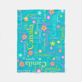 Camila personalisieren kurzen Namen Aqua rosa Deck Fleecedecke