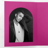 Camila Pink Arch Moderne Hochzeit retten Datum Dreifach Gefaltete Ankündigung (Innen Erste Seite)