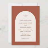 Camila Rust Arch Moderne Hochzeit Einladung (Vorderseite)