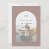 Camila Taupe Arch Moderne Hochzeit Einladung (Vorderseite)