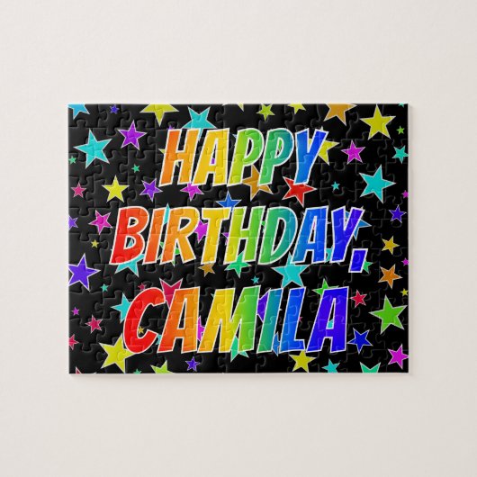 "CAMILA" Vorname, Spaß "GLÜCKLICHER GEBURTSTAG" Puzzle (Horizontal)