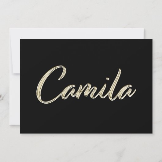 Camila white gold Handwriting Karte (Vorderseite)