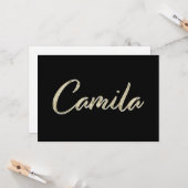 Camila white gold Handwriting Karte (Vorderseite/Rückseite Beispiel)