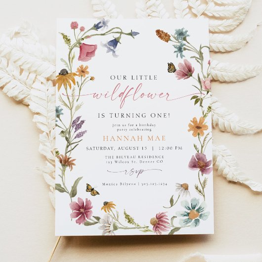 CAMILLA Butterfly Wildblume Girl Einladung