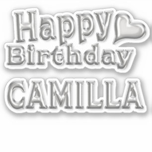 Camilla Happy Birthday silver Aufkleber Sticker
