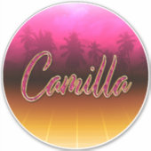Camilla Vorname Name golden pink Aufkleber Sticker (Vorderseite)