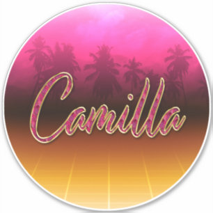 Camilla Vorname Name golden pink Aufkleber Sticker