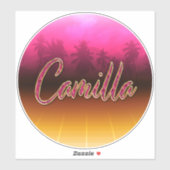 Camilla Vorname Name golden pink Aufkleber Sticker (Blatt)