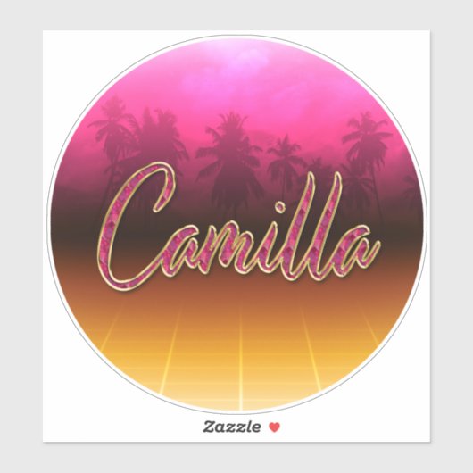 Camilla Vorname Name golden pink Aufkleber Sticker (Blatt)