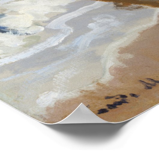 Camille am Strand von Trouville (1870) Poster (Ecke)