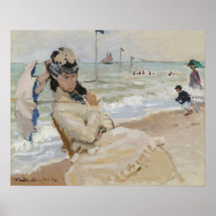 Camille am Strand von Trouville (1870) Poster