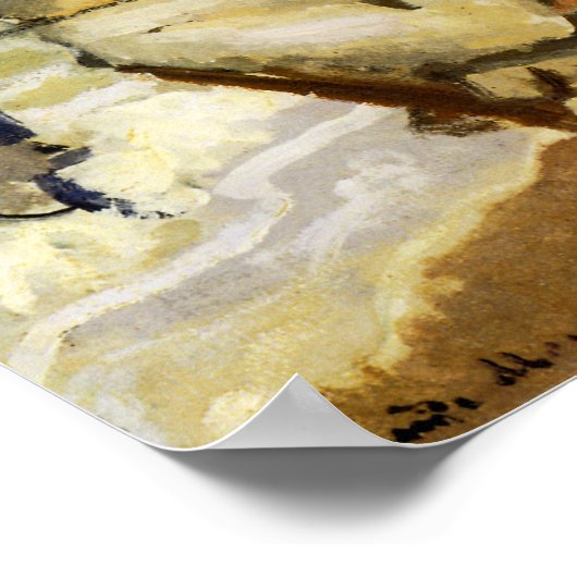 Camille am Strand von Trouville Poster (Ecke)