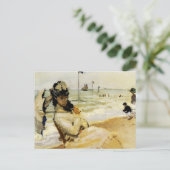 Camille am Strand von Trouville Postkarte (Stehend Vorderseite)