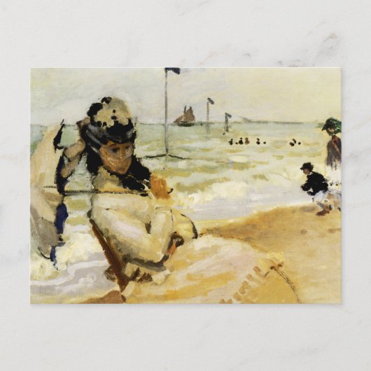 Camille am Strand von Trouville Postkarte (Vorderseite)