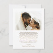 Camille Antique Gold Moderne Hochzeit Dankeskarte (Rückseite)