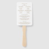 Camille Antique Gold Modernes Hochzeitsprogramm Fächer (Rückseite)