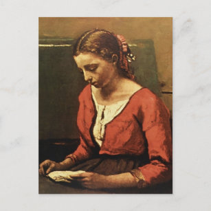 Camille Corot - Girl Reading Postkarte