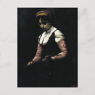Camille Corot - Mädchen mit Mandoline Postkarte