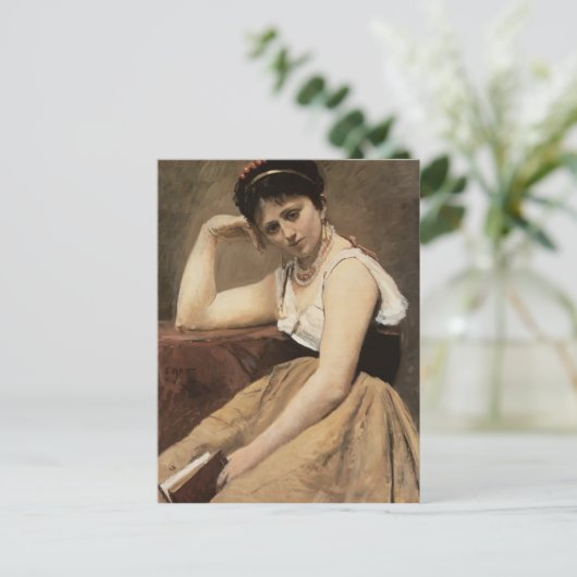 Camille Corot - Reading unterbrochen Postkarte (Stehend Vorderseite)