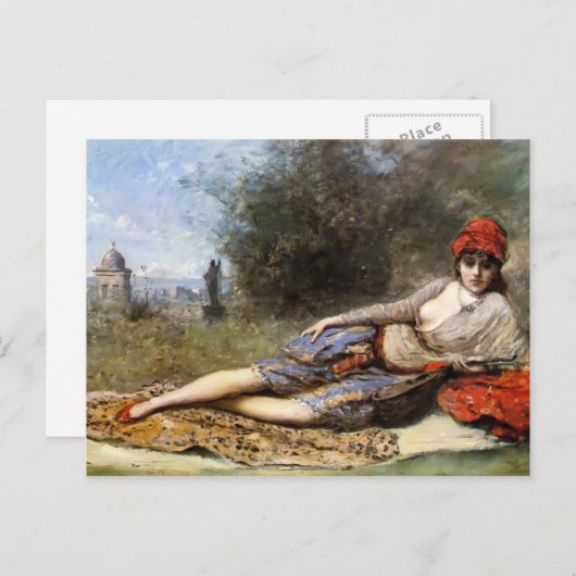 Camille Corot - sizilianische Odalisque Postkarte (Vorne/Hinten)