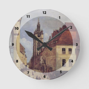 Camille Corot- The Belfry of Douai Runde Wanduhr