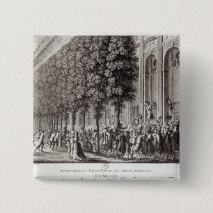 Camille Desmoulins, der beim Palais spricht Button