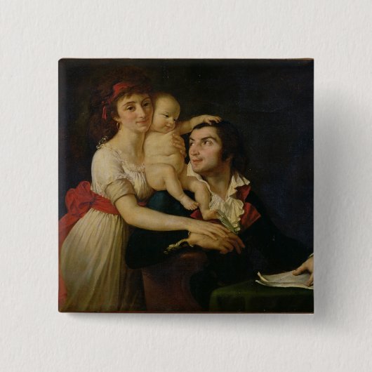 Camille Desmoulins seine Ehefrau Lucile und ihr Button (Vorderseite)