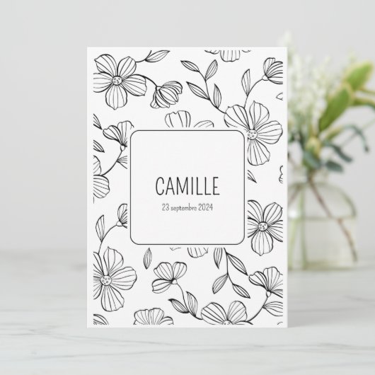 "Camille" Einladung (Stehend Vorderseite)