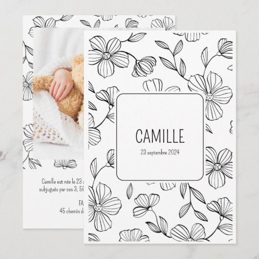 "Camille" Einladung (Vorne/Hinten)