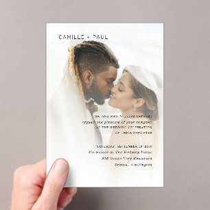 Camille Foto Moderne Hochzeit Acryleinladungen