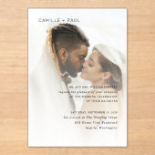 Camille Foto Moderne Hochzeit Acryleinladungen (Vorderseite)