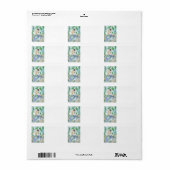 Camille Grimshaw Mermaid Wedding Address Labels Adressaufkleber (Vorne)