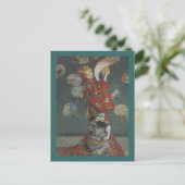 Camille mit dem japanischen Kimono und Fan Postkarte (Stehend Vorderseite)