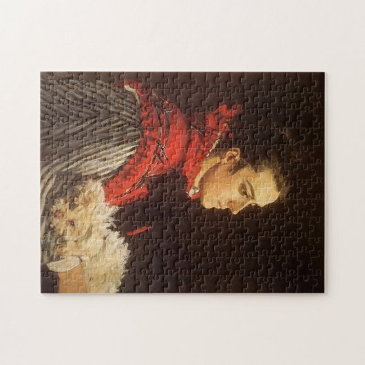 Camille mit dem kleinen Hund Monet Fine Art Puzzle (Horizontal)