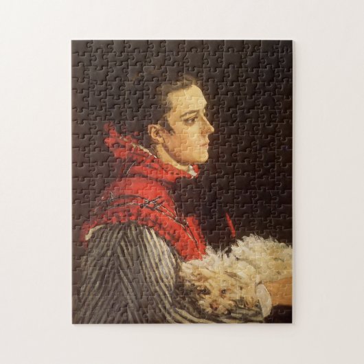 Camille mit dem kleinen Hund Monet Fine Art Puzzle (Vertikal)