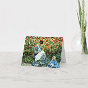 Camille Monet and Child in Artist's Garden Karte