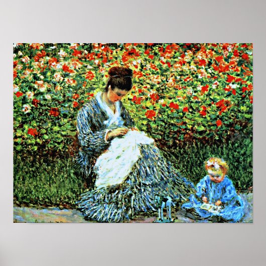 Camille Monet and Child in Artist's Garden Poster (Vorne)