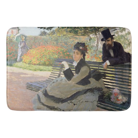 Camille Monet auf der Bench Claude Monet Badematte (Vorderseite)