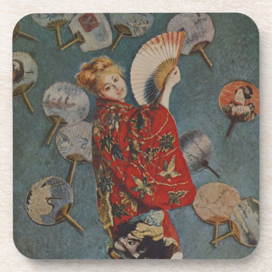 Camille Monet in japanischem Kostüm von Claude Mon Getränkeuntersetzer (Vorderseite)