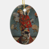 Camille Monet in japanischem Kostüm von Claude Mon Keramik Ornament (Hinten)