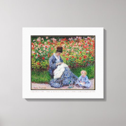Camille Monet und ein Kind 1875 Kunst Leinwanddruck (Vorderseite)