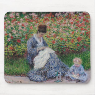 Camille Monet und ein Kind im künstlerischen Gart Mousepad