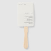 Camille Neutral Modern Wedding Program Fächer (Vorderseite)