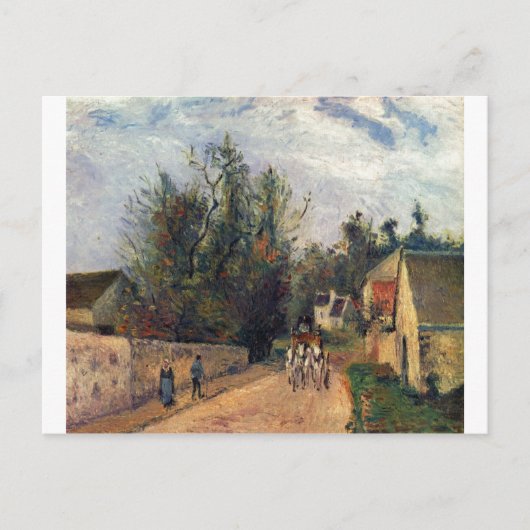 Camille Pissaro - Coach, Emery 1877 Pferdeweg Öl Postkarte (Vorderseite)