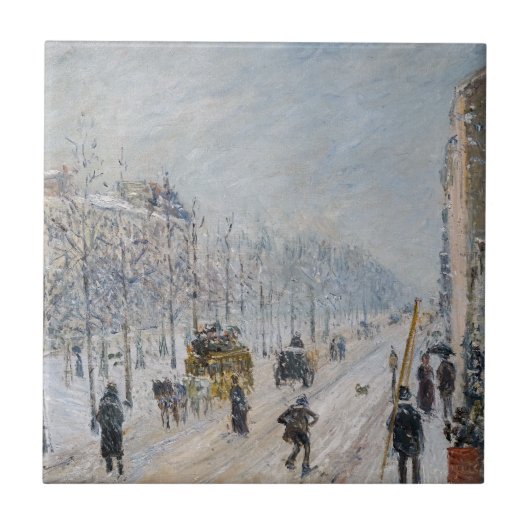 Camille Pissarro - Äußere Boulevards, Schneeeffekt Fliese (Vorderseite)
