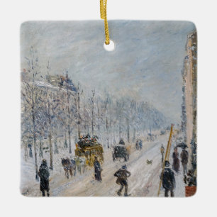 Camille Pissarro - Äußere Boulevards, Schneeeffekt Keramikornament