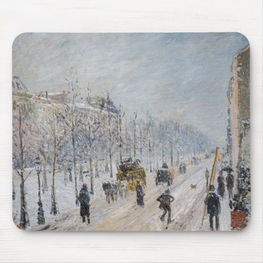 Camille Pissarro - Äußere Boulevards, Schneeeffekt Mousepad (Vorne)
