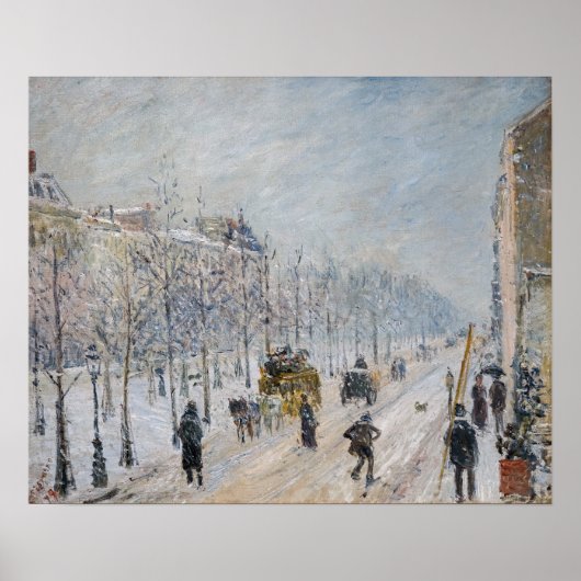Camille Pissarro - Äußere Boulevards, Schneeeffekt Poster (Vorne)