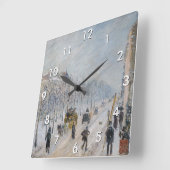 Camille Pissarro - Äußere Boulevards, Schneeeffekt Quadratische Wanduhr (Winkel)